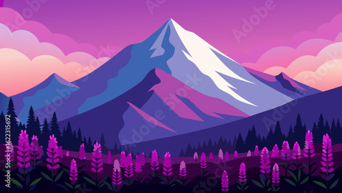 Majestic Mountain Against Soft Blue Sky