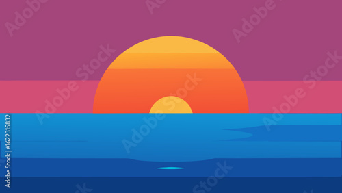Soft Blue Sunset Over Calm Horizon
