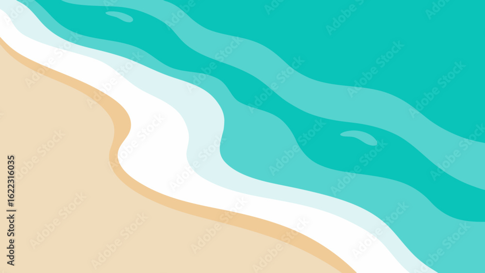 Aerial View of Peaceful Coastal Beach Scene Aerial View of Peaceful Coastal Beach Scene