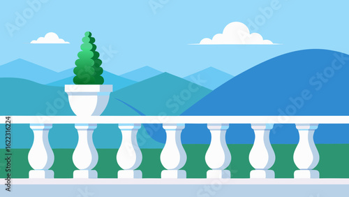 Picturesque Balcony Overlooking Scenic Landscape