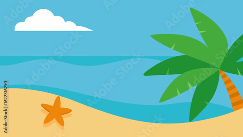 Tropical Beach Scene with Serene Atmosphere