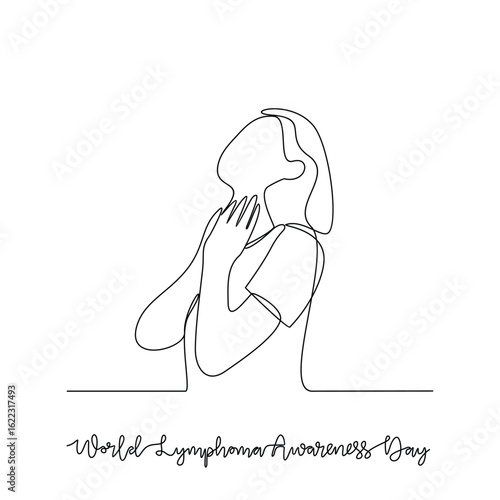 Wallpaper Mural One continuous line drawing of World Lymphoma Awareness Day vector illustration. World Lymphoma Awareness Day themes design concept in simple linear continuous line. Great vector design for healthcare Torontodigital.ca