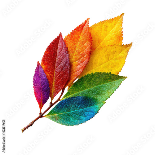 Vibrant autumn leaf cluster