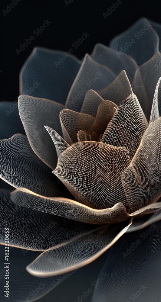 Obraz premium Close-up of a stylized, digital flower