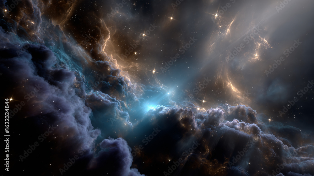 Fototapeta premium a glowing nebula in deep space