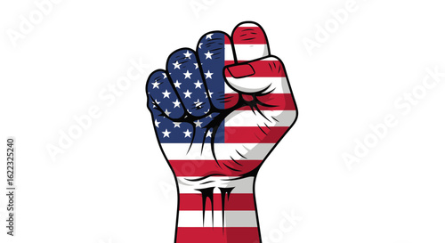 vector graphic of usa flag a political protest theme