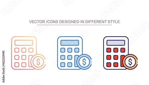 Payment Calculation icon design with white background stock illustration