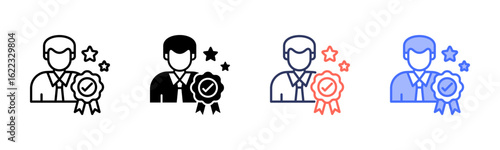 Professionalism icon set multiple style collection