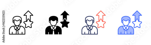 Strength icon set multiple style collection