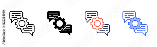 Communication Skill icon set multiple style collection