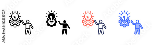 Initiative icon set multiple style collection
