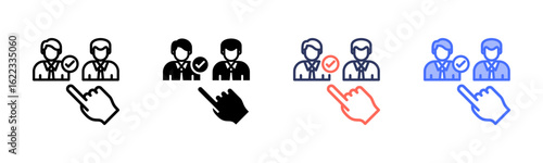 Selection icon set multiple style collection