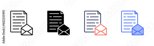 Letter icon set multiple style collection