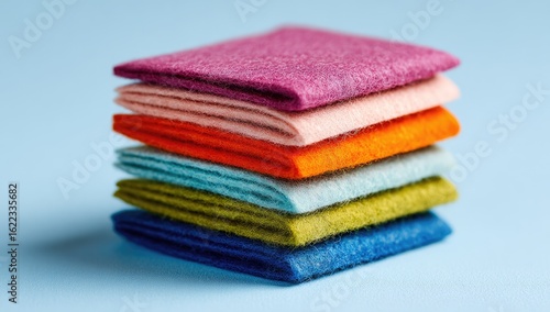 Stack of colorful felt squares