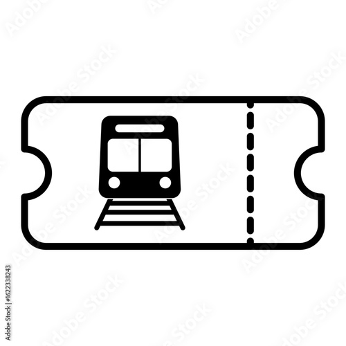 train ticket icon. train ticket with a train symbol. representing air travel
