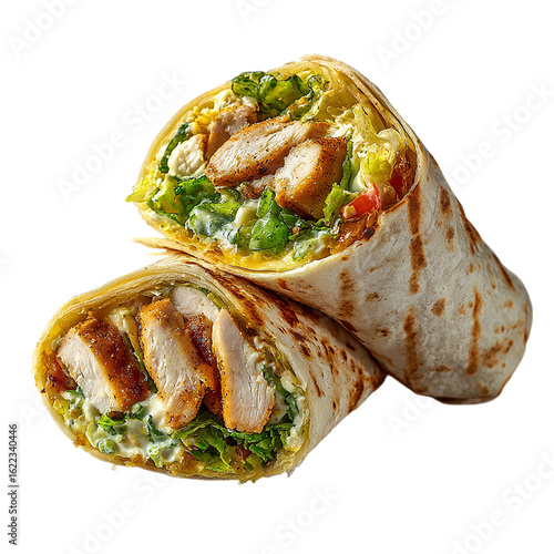 Chicken wrap on transparent background