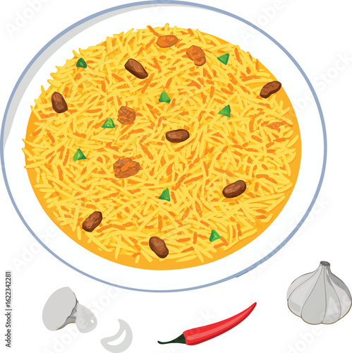 biryani flat illustration