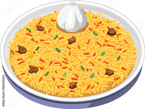 biryani flat illustration
