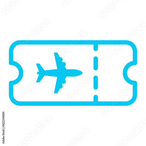 Boarding pass vector illustration. Air plane ticket template. Airline flight pass concept. Blue departure document. Blue airplane ticket design. Blank boarding pass template isolated.