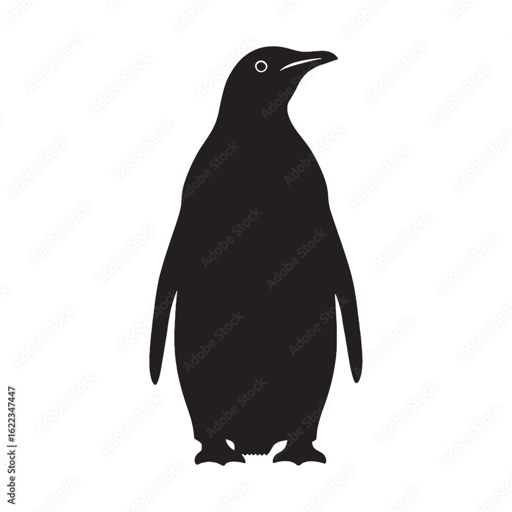 Obraz premium Adorable Penguin Silhouette – Penguin Vector Art Featuring Iconic Antarctic Form – Penguin Illustration – Bird Silhouette – Silhouette of Penguin