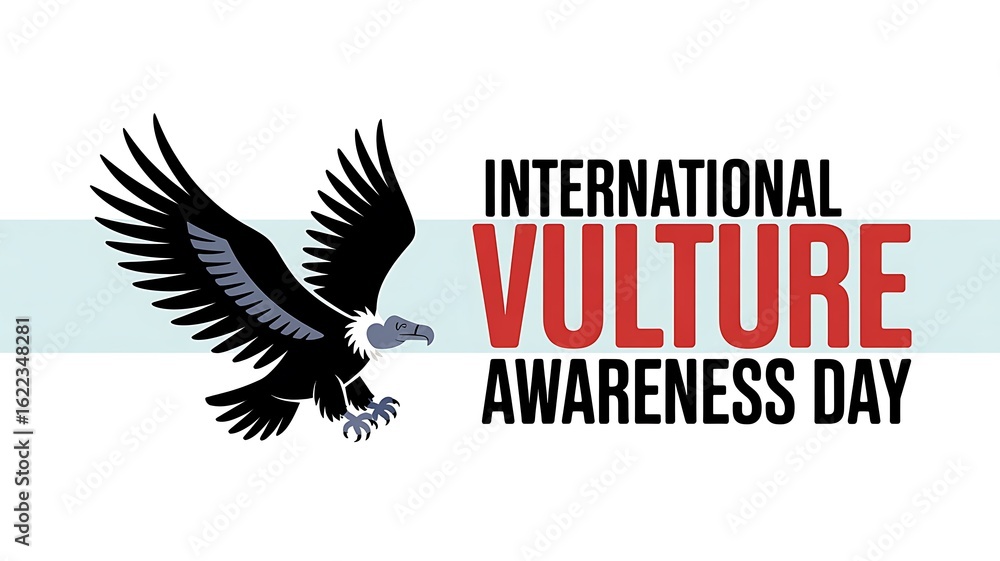 Fototapeta premium International vulture awareness day with eagle illustration