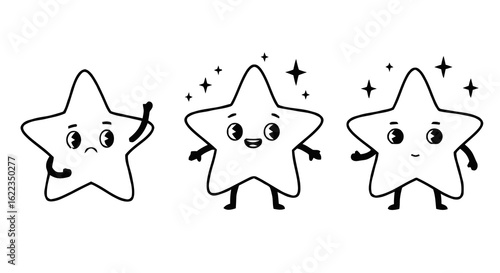 Cartoon stars displaying different emotions   