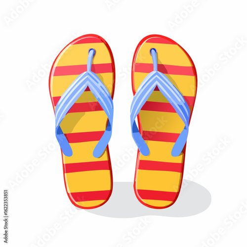 summer slippers, flip flops set vector illustration isolated