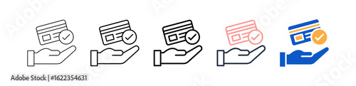 Card Payment different style icons set vector illustration. 