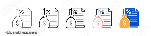 Tax different style icons set vector illustration. 