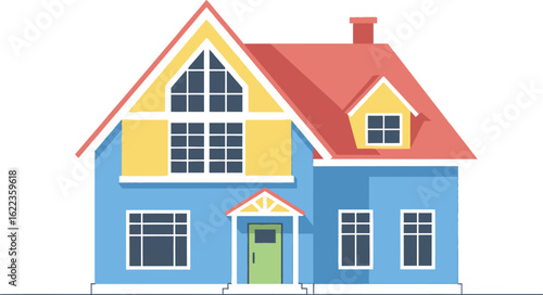 Cartoon house vector illustration for real estate and home design concepts