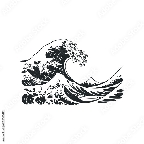 Famous wave artwork illustrating power and beauty of nature