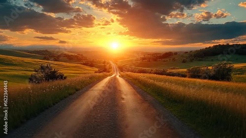 Wallpaper Mural Country road at sunset Torontodigital.ca