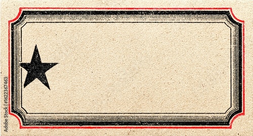 Blank vintage label with star