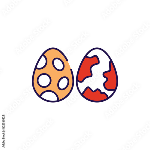 Dinosaur Egg icon design with white background stock illustration