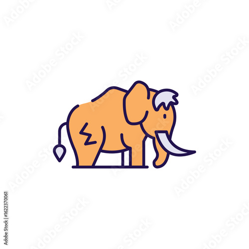 mammoth icon design with white background stock illustration