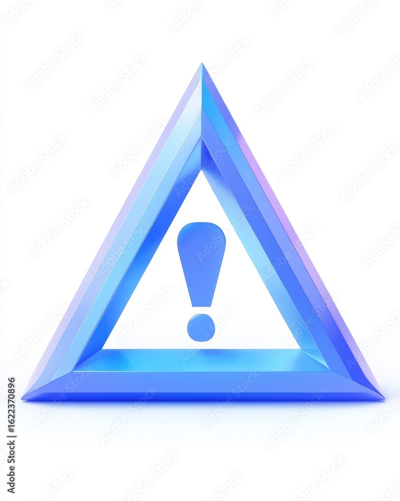 3D rendered alert triangle 3D rendered alert triangle