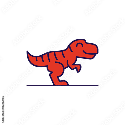 T Rex icon design with white background stock illustration
