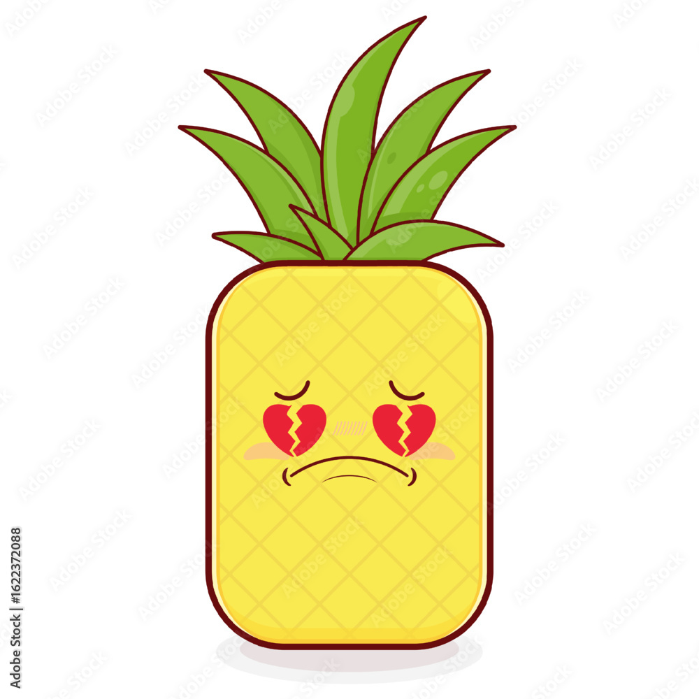 pineapple broken love face cartoon cute pineapple broken love face cartoon cute