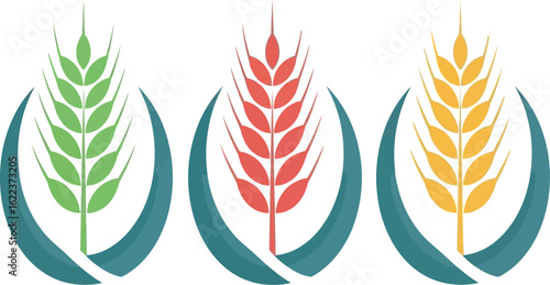 Download wheat grain harvest vector logo illustration for agriculture company