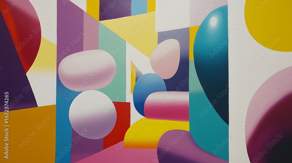 custom made wallpaper toronto digitalAbstract Colorful Geometric Shapes Modern Art Canvas Print