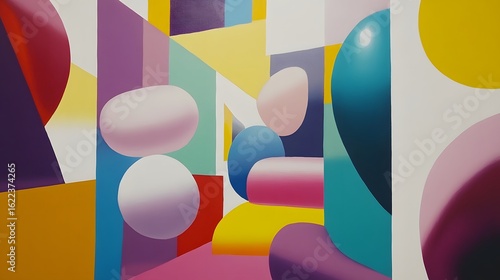 Wallpaper Mural Abstract Colorful Geometric Shapes Modern Art Canvas Print Torontodigital.ca