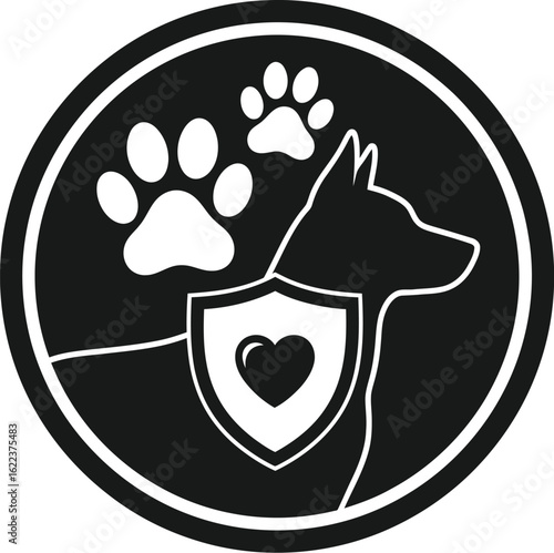 Dog health insurance logo design vector for pet care and veterinary services