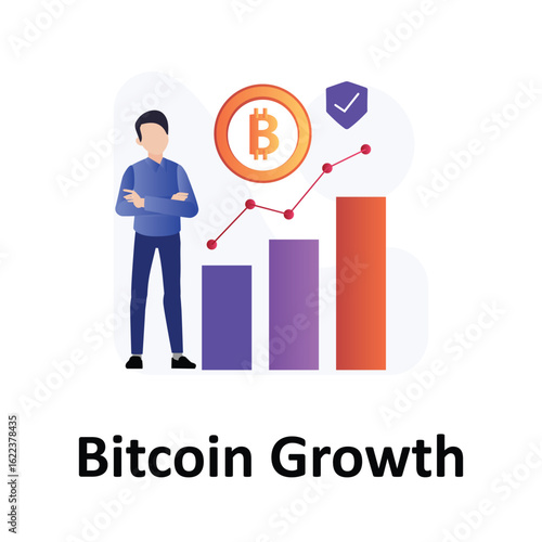 Bitcoin Growth  Vector Illustration which can easily edit or modify