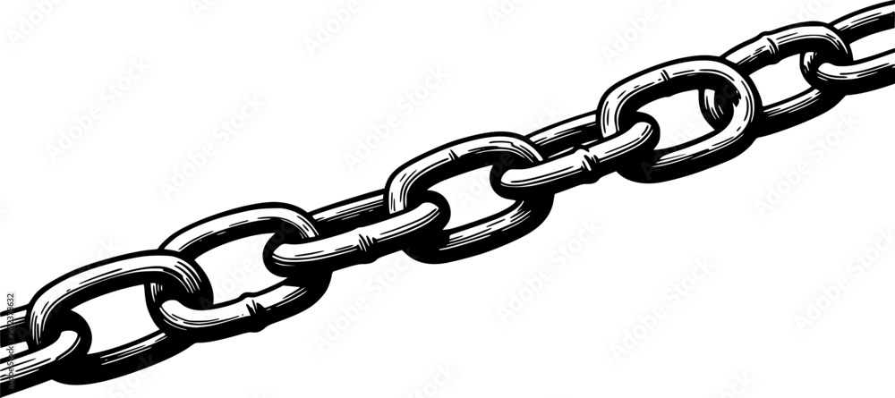 Fototapeta premium chain illustration hand drawn isolated vector 