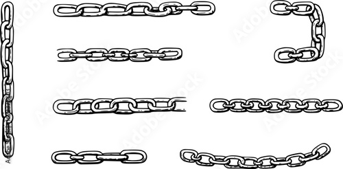 chain illustration hand drawn isolated vector
