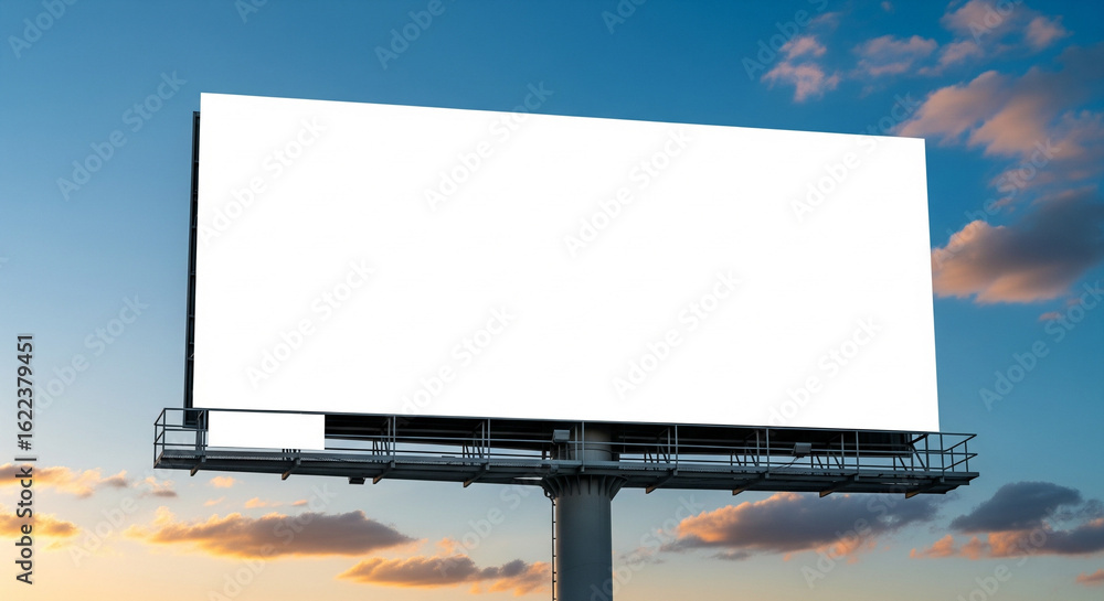 Obraz premium Blank billboard at sunset