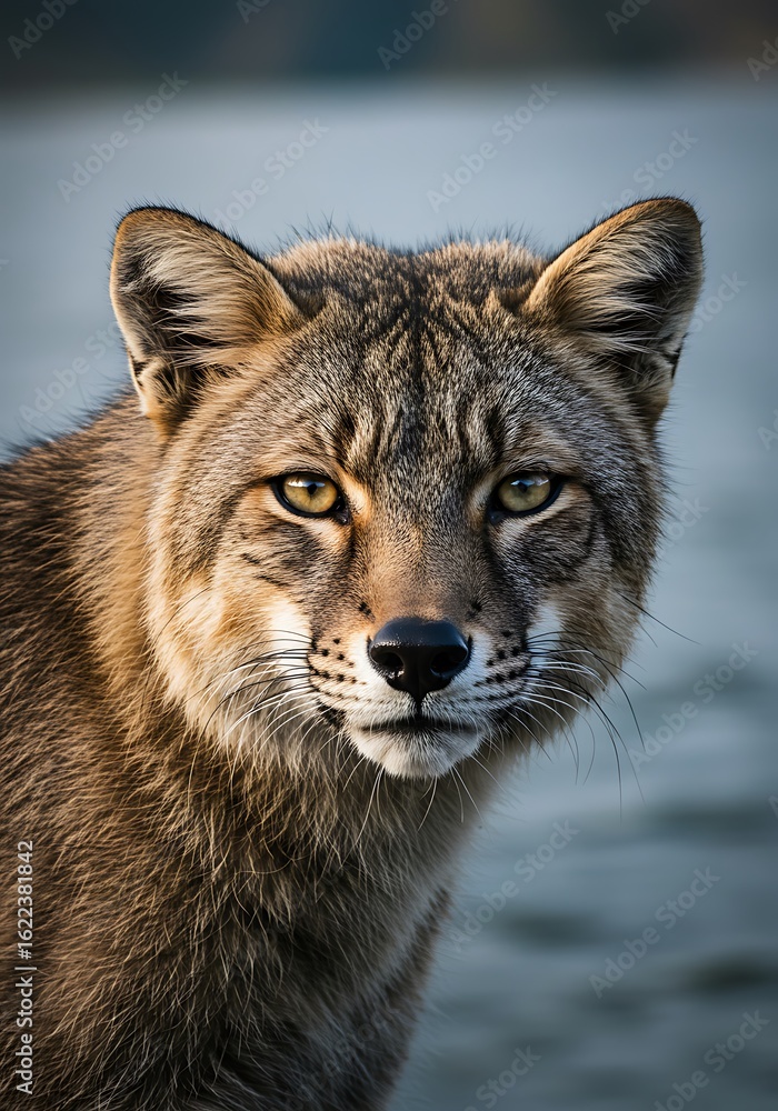 Fototapeta premium Wild Lynx: Golden Hour Gaze