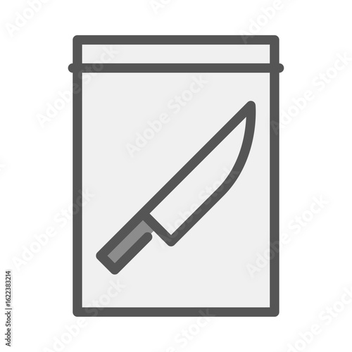 Evidence filled outline icon. Knife color line illustration.