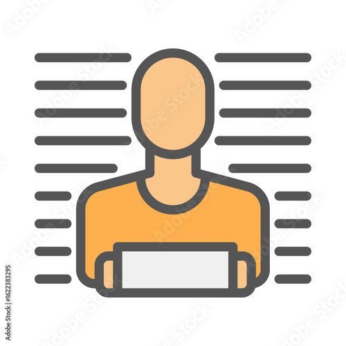 Criminal filled outline icon. prisoner color line illustration.