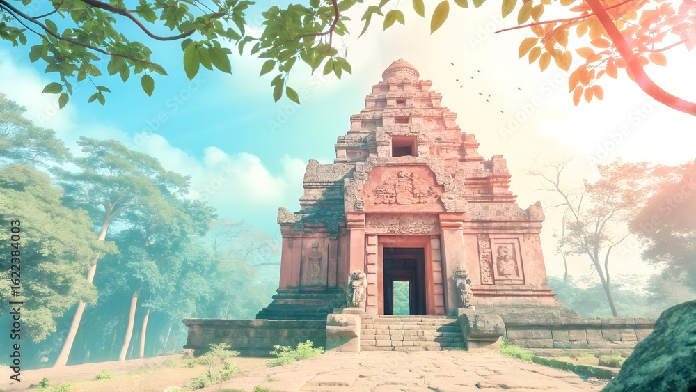 Obraz premium Prasat kravan temple with the jungle in siem reap, cambodia, asia